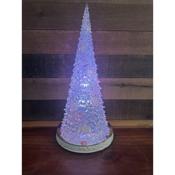 Cracker Barrel Light Up Acrylic Christmas Tree 18” Color-Changing Musical-box - Picture 6 of 8